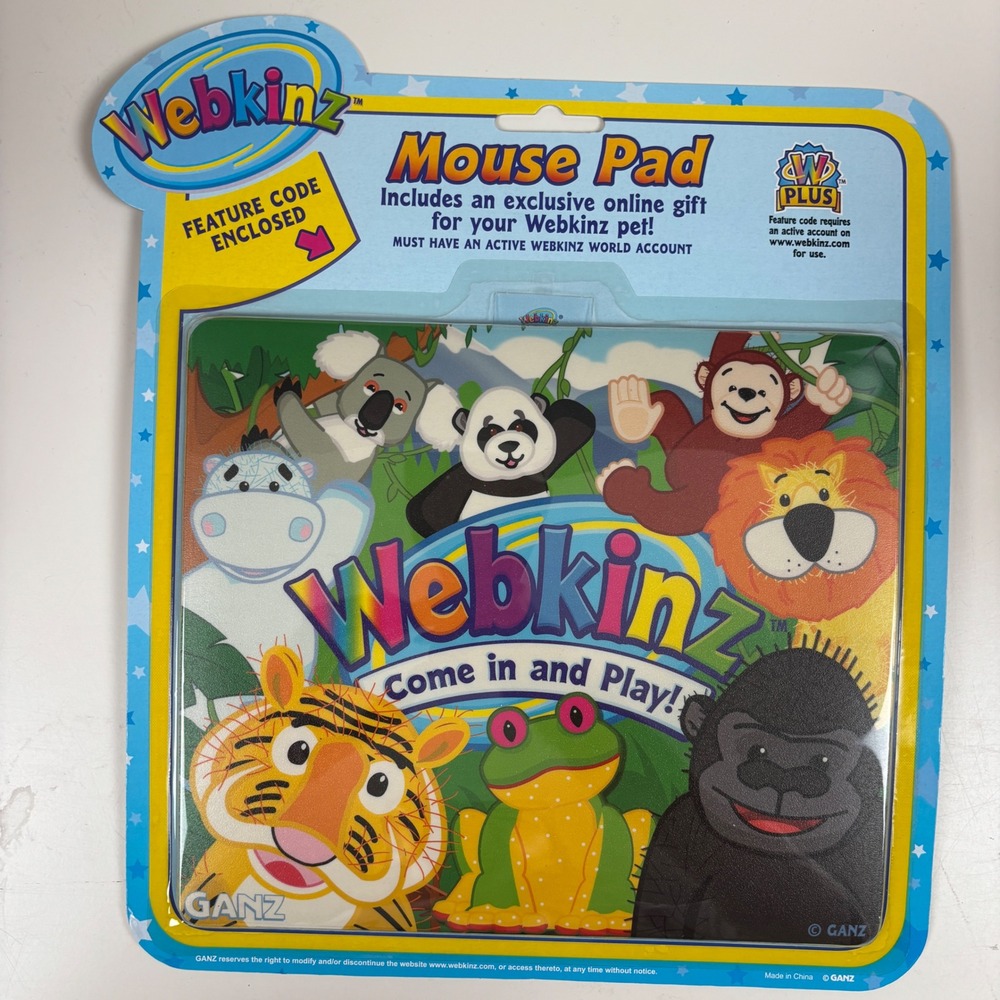 Webkinz Mouse Pad Ganz New Sealed with Unused Feature Code Online Gift Y2K